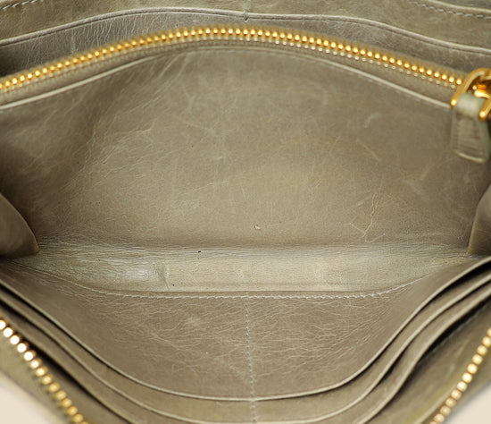 Miu Miu Gray Matelassé Nappa Zip Around Wallet-MIU MIU-THE CLOSET