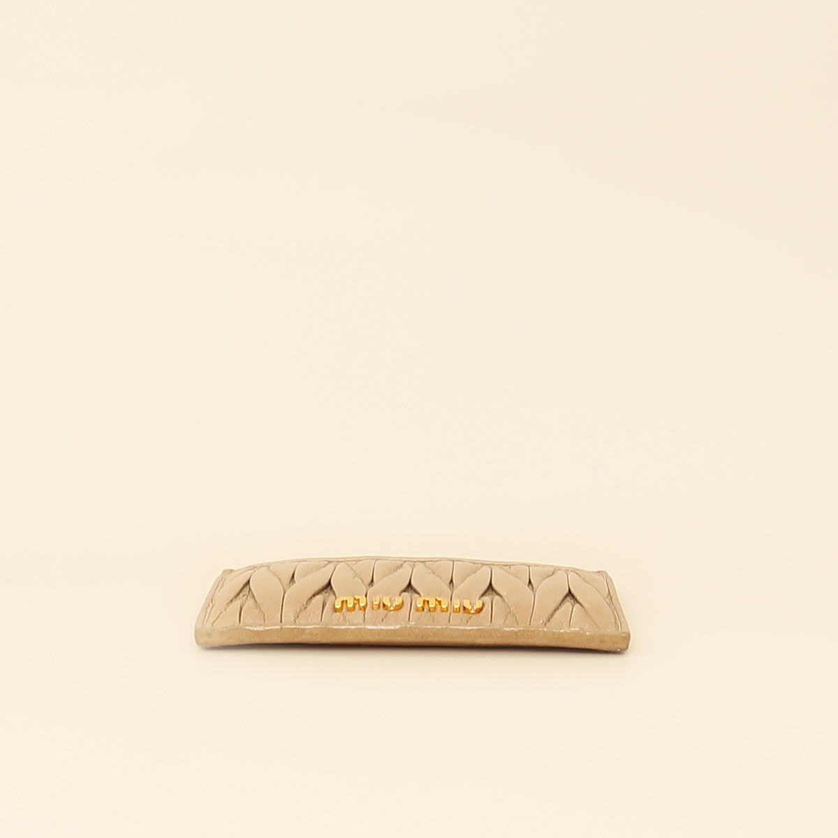 Miu Miu Cammeo Beige Matelassé Card Holder-MIU MIU-THE CLOSET
