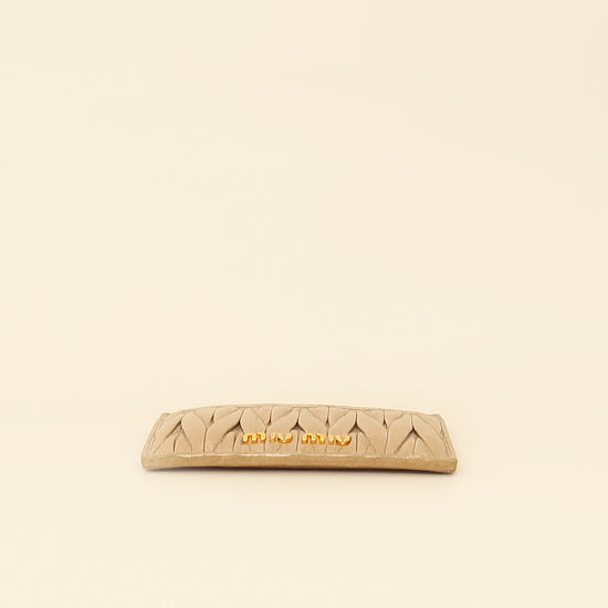 Miu Miu Cammeo Beige Matelassé Card Holder-MIU MIU-THE CLOSET