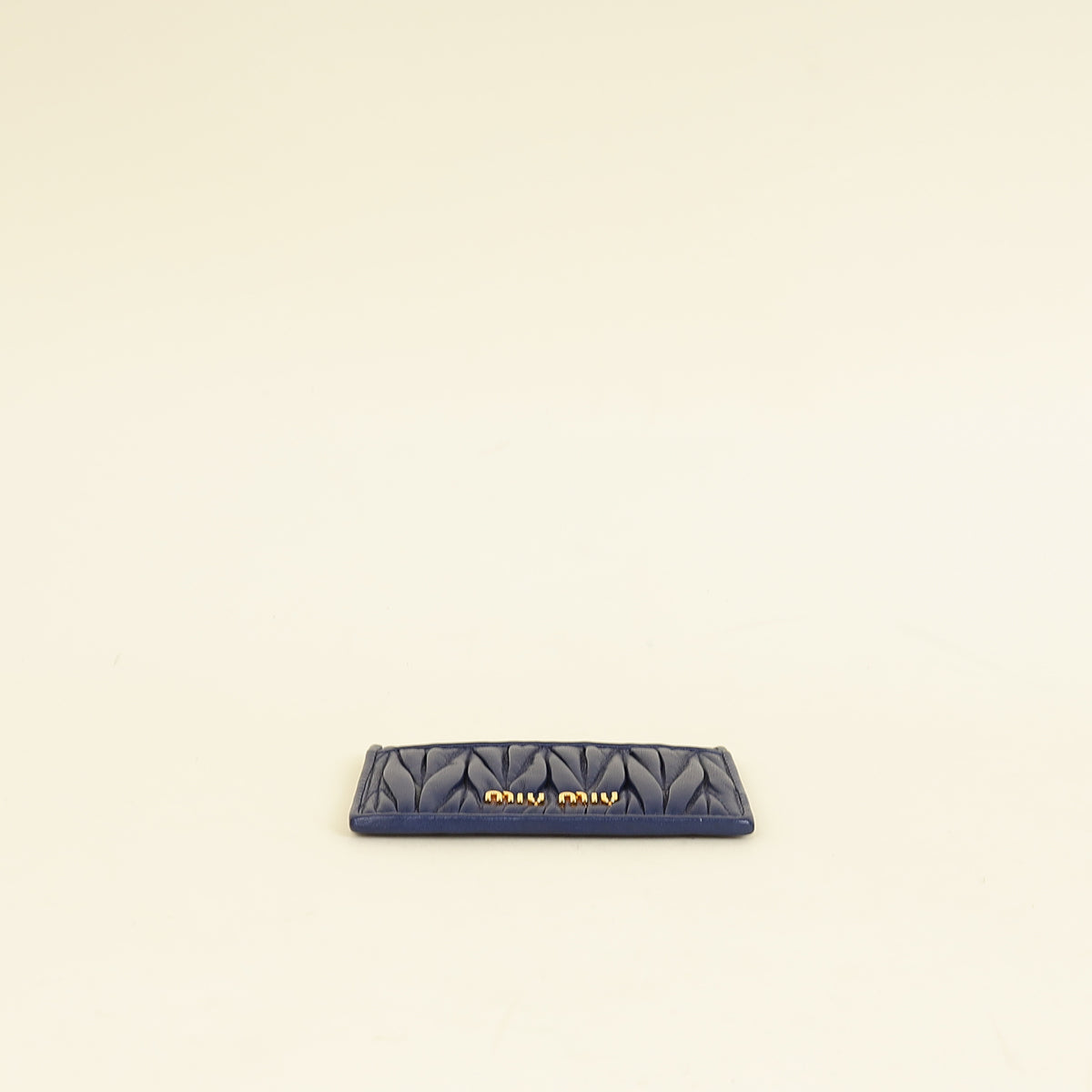 Miu Miu Navy Matelassé Card Holder-MIU MIU-THE CLOSET