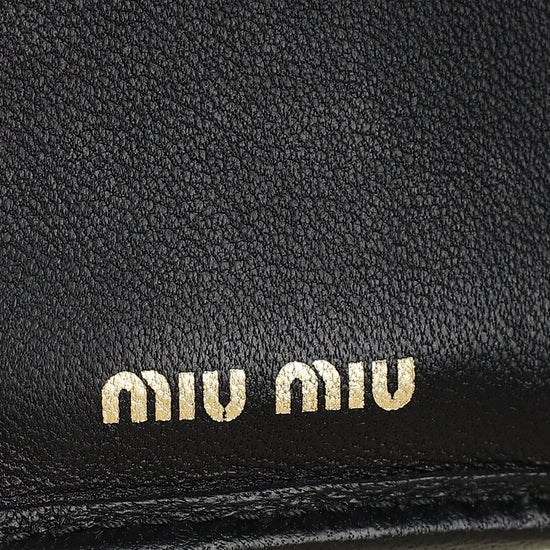 Miu Miu Black Small Matelassé Wallet-MIU MIU-THE CLOSET