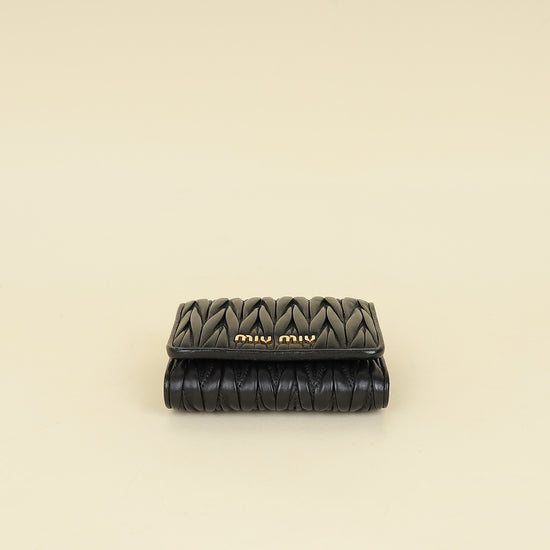 Miu Miu Black Small Matelassé Wallet-MIU MIU-THE CLOSET