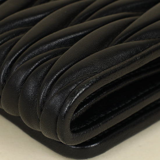 Miu Miu Black Small Matelassé Wallet-MIU MIU-THE CLOSET