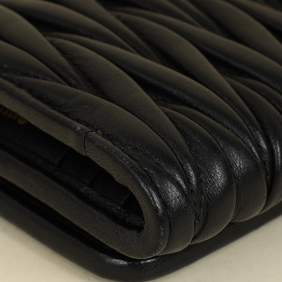 Miu Miu Black Small Matelassé Wallet-MIU MIU-THE CLOSET