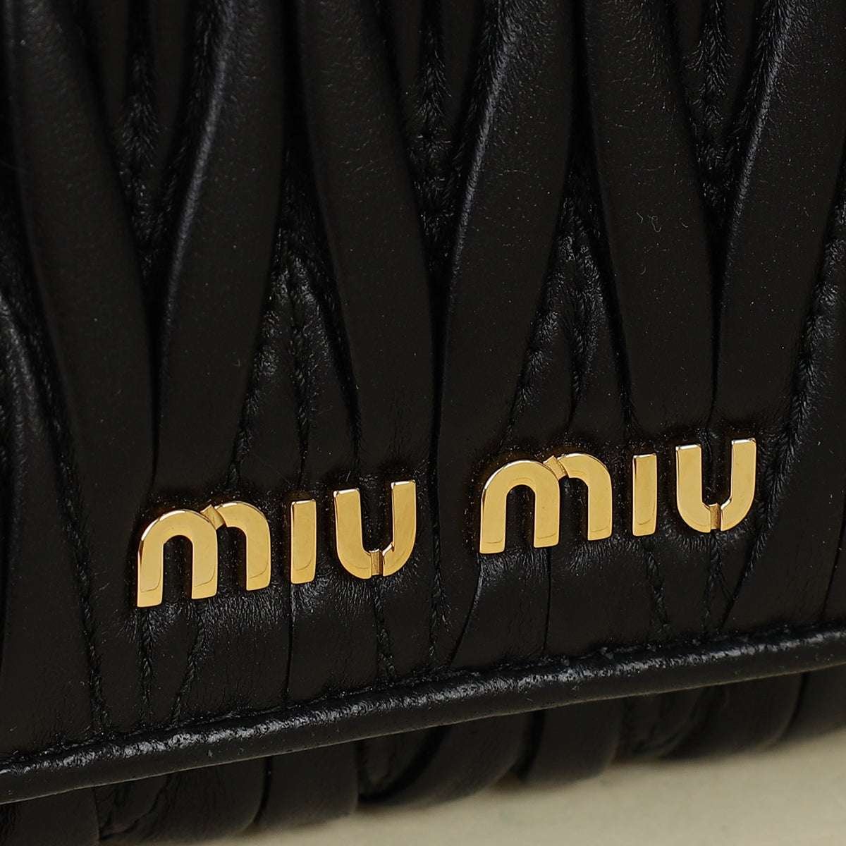 Miu Miu Black Small Matelassé Wallet-MIU MIU-THE CLOSET