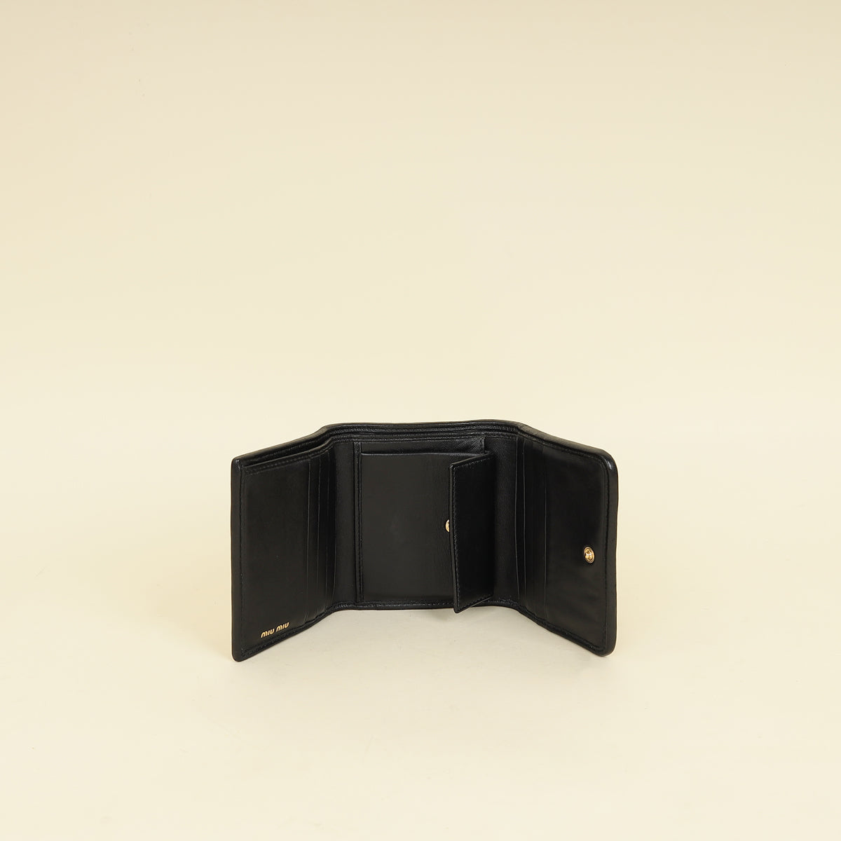 Miu Miu Black Small Matelassé Wallet-MIU MIU-THE CLOSET