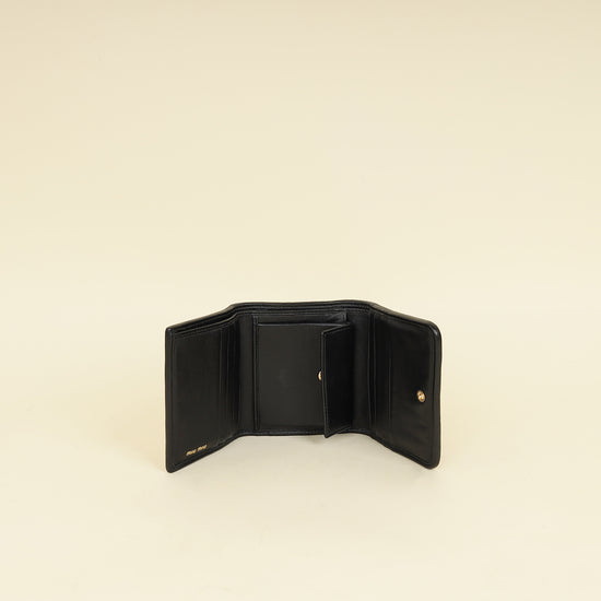 Miu Miu Black Small Matelassé Wallet-MIU MIU-THE CLOSET