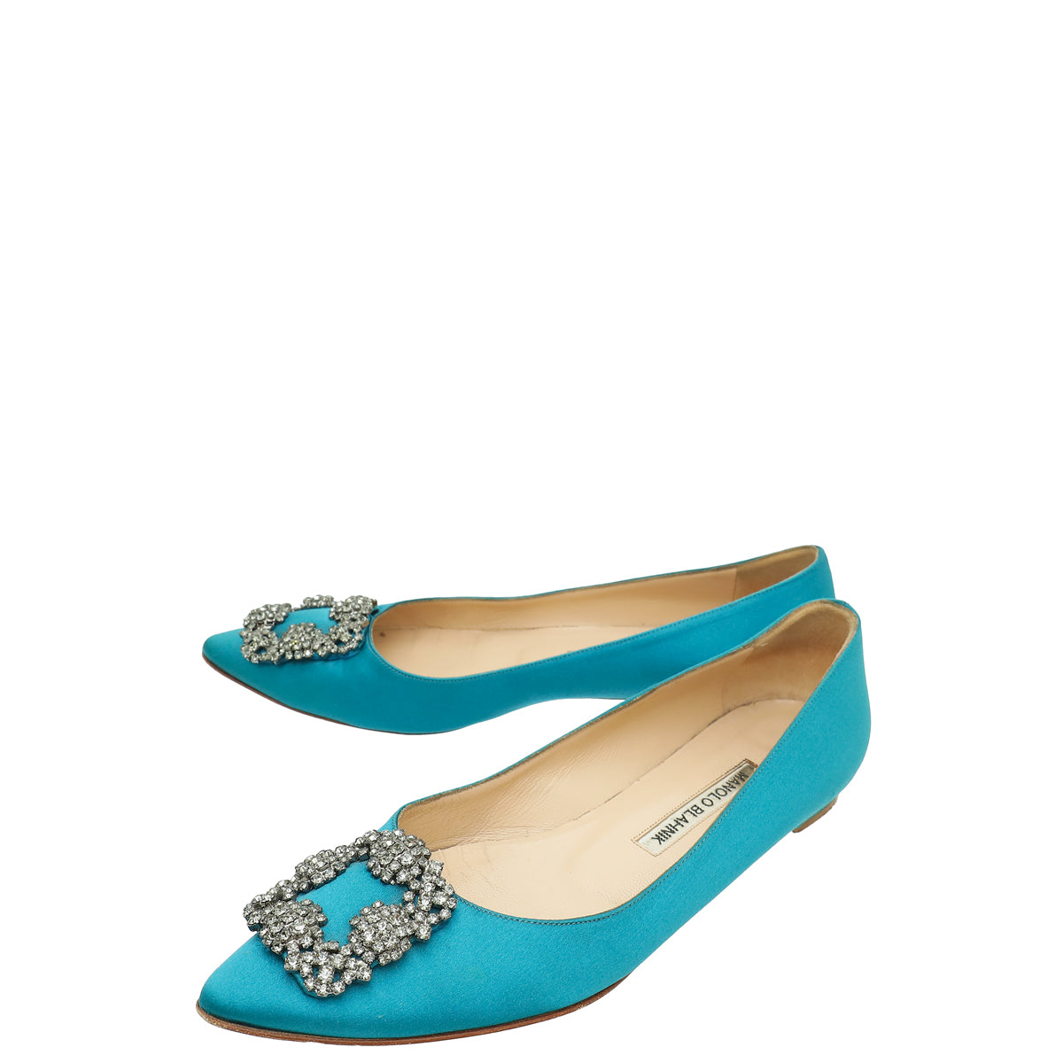 Manolo Blahnik Teal Hangisi Flats 37-Manolo Blahnik-THE CLOSET