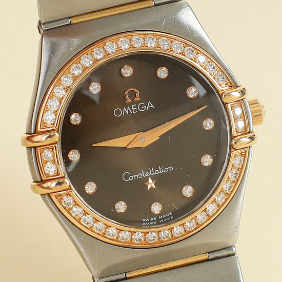 Omega 18K Yellow Gold/Stainless Steel Constellation Diamond 25mm Watch