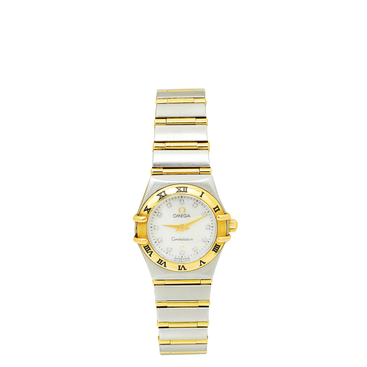 Omega 18K Yellow Gold Stainless Steel Diamond MOP Dial Constellation 22mm Quartz Watch-Omega-THE CLOSET