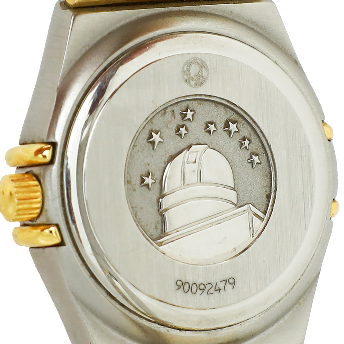 Omega 18K Yellow Gold Stainless Steel Diamond MOP Dial Constellation 22mm Quartz Watch