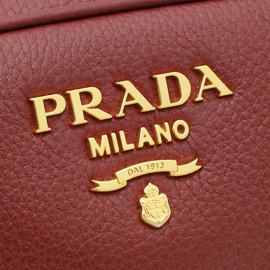 Prada Red Vitello Daino Convertible Belt Bag