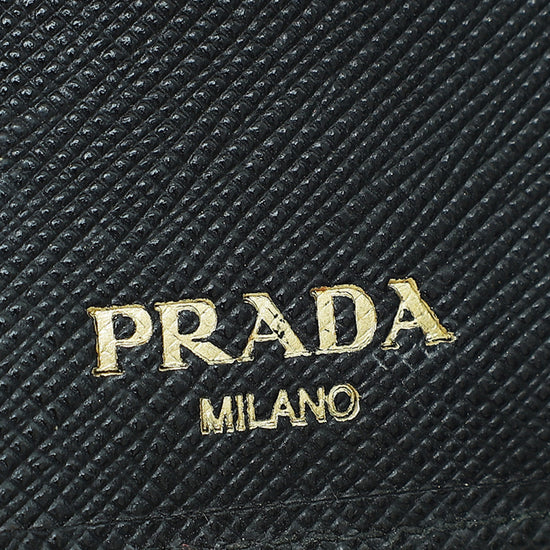 Prada Black Lux Small Bi-Fold Wallet