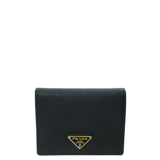 Prada Black Lux Small Bi-Fold Wallet