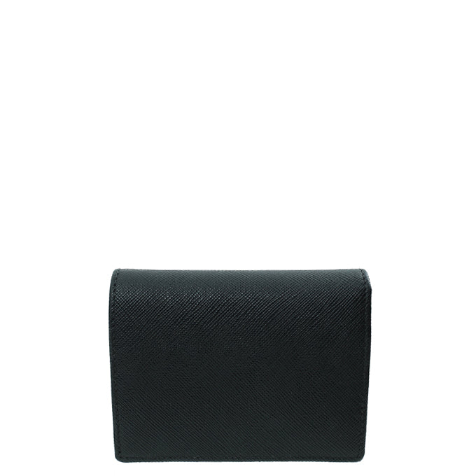 Prada Black Lux Small Bi-Fold Wallet-Prada-THE CLOSET
