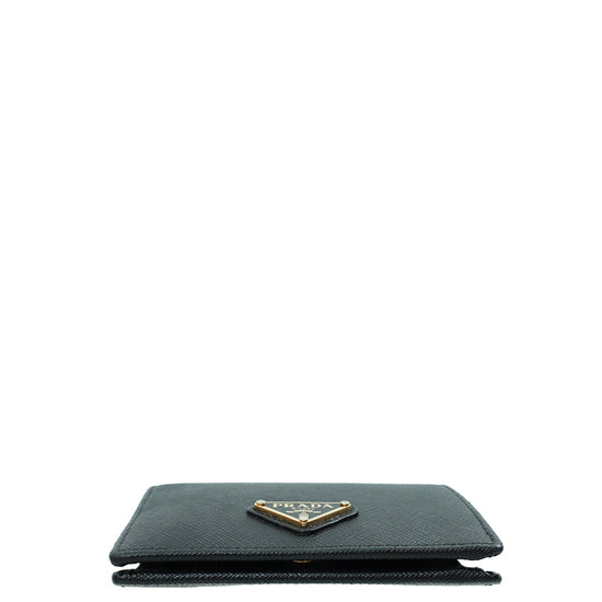 Prada Black Lux Small Bi-Fold Wallet