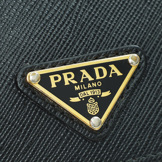 Prada Black Lux Small Bi-Fold Wallet