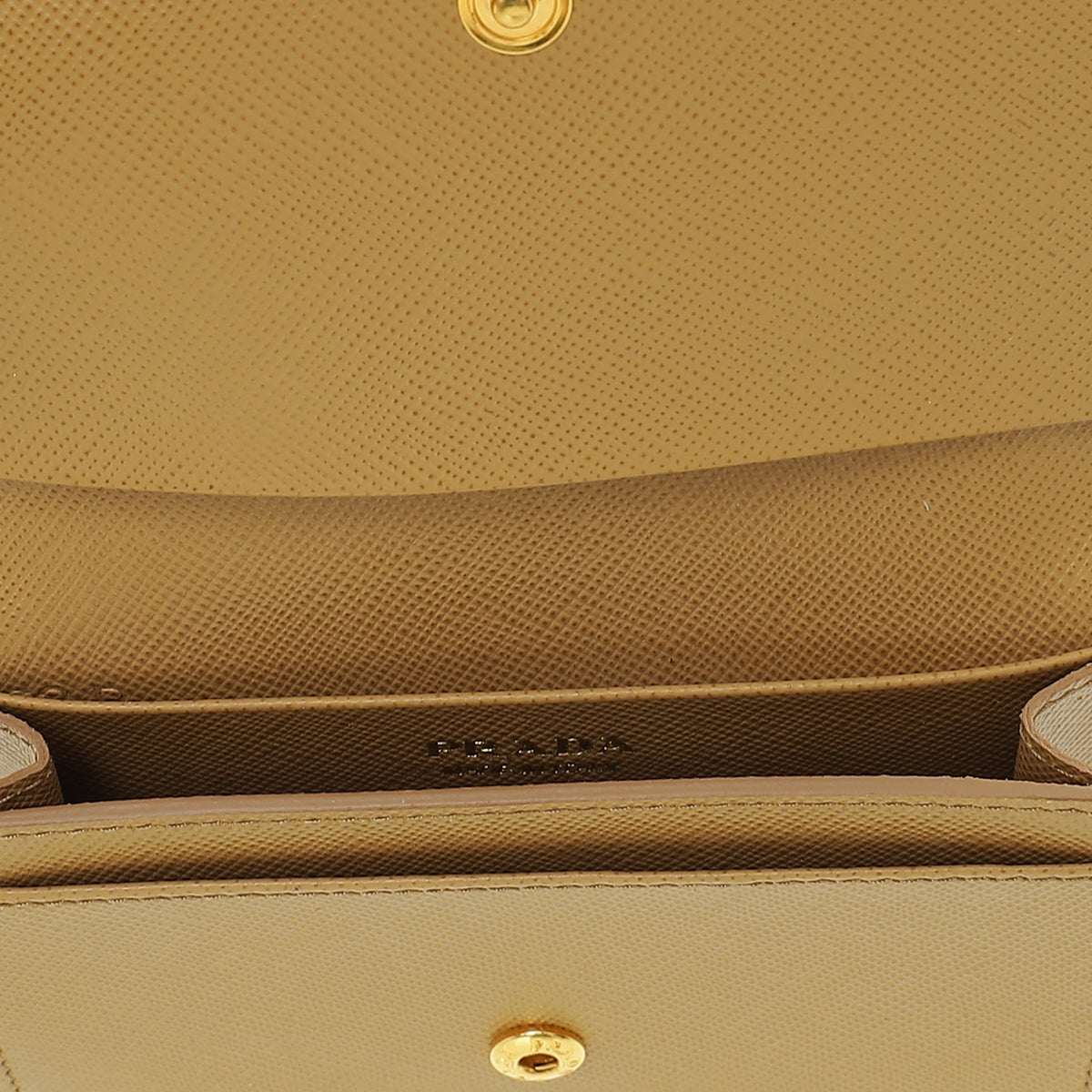 Prada Sughero Beige Metal Card Holder