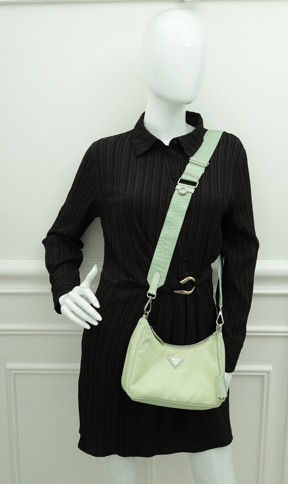 Prada Light Green Re-Nylon 2005 Re-Edition Mini Bag | Pre-Owned