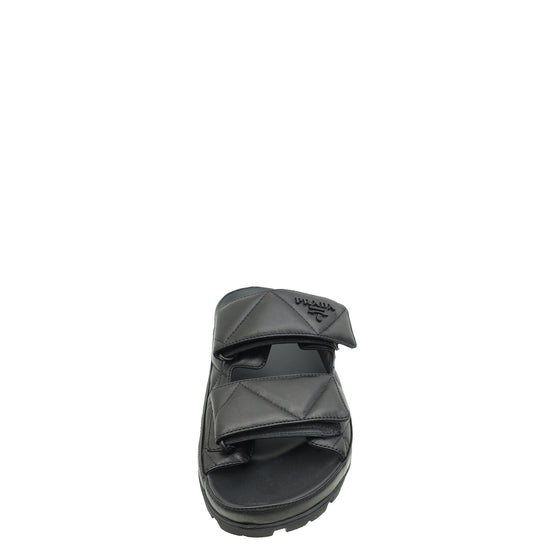 Prada Black Padded Sandals 37