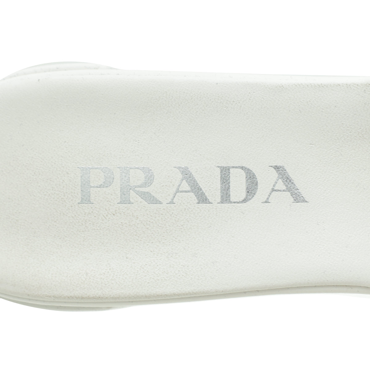 Prada White Triangle Logo Mules 37.5