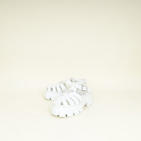 Prada White Logo Foam Rubber Sandal 37