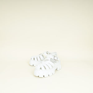 Prada White Logo Foam Rubber Sandal 37