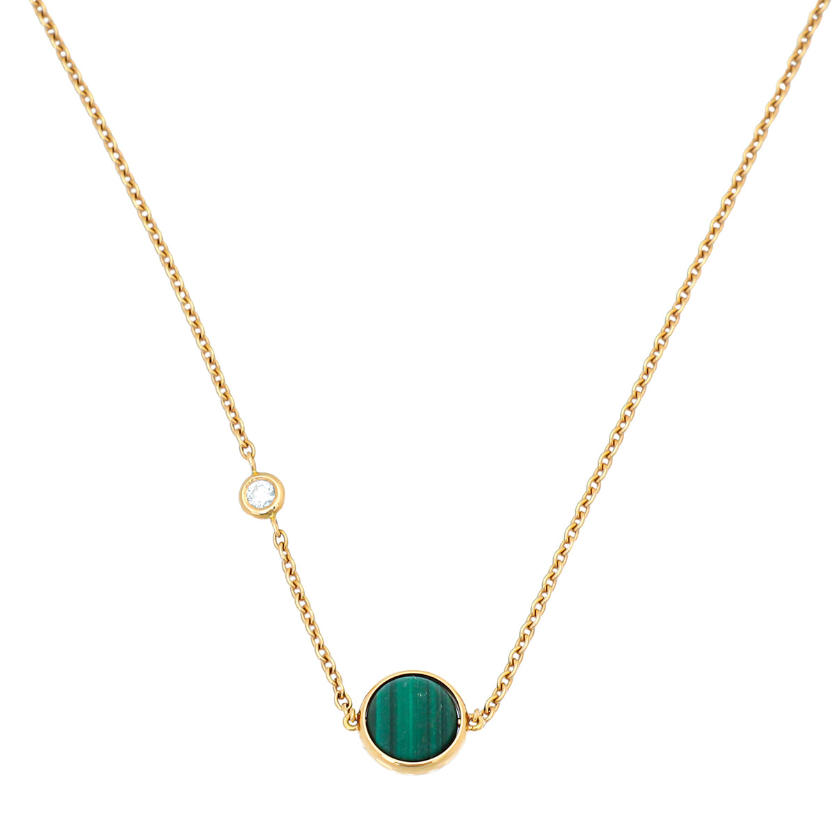 Piaget 18K Pink Gold Malachite Diamond Possession Necklace-Piaget-THE CLOSET
