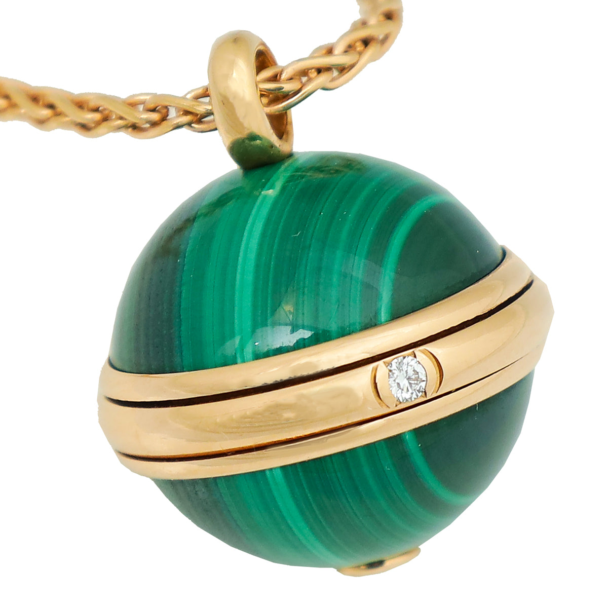 Piaget 18K Rose Gold Malachite Diamond Possession Long Necklace-Hermes-THE CLOSET