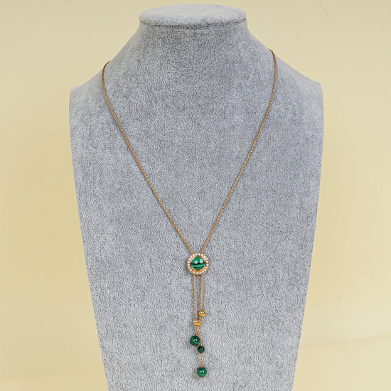 Piaget 18K Rose Gold Possession Malachite Diamond Pendant Necklace