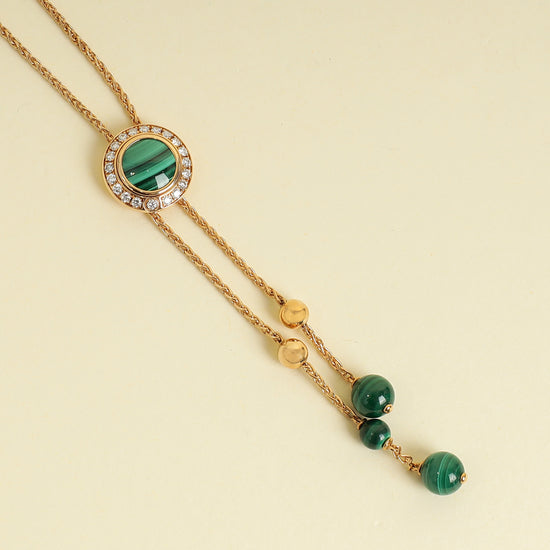 Piaget 18K Rose Gold Possession Malachite Diamond Pendant Necklace