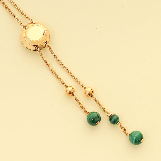 Piaget 18K Rose Gold Possession Malachite Diamond Pendant Necklace