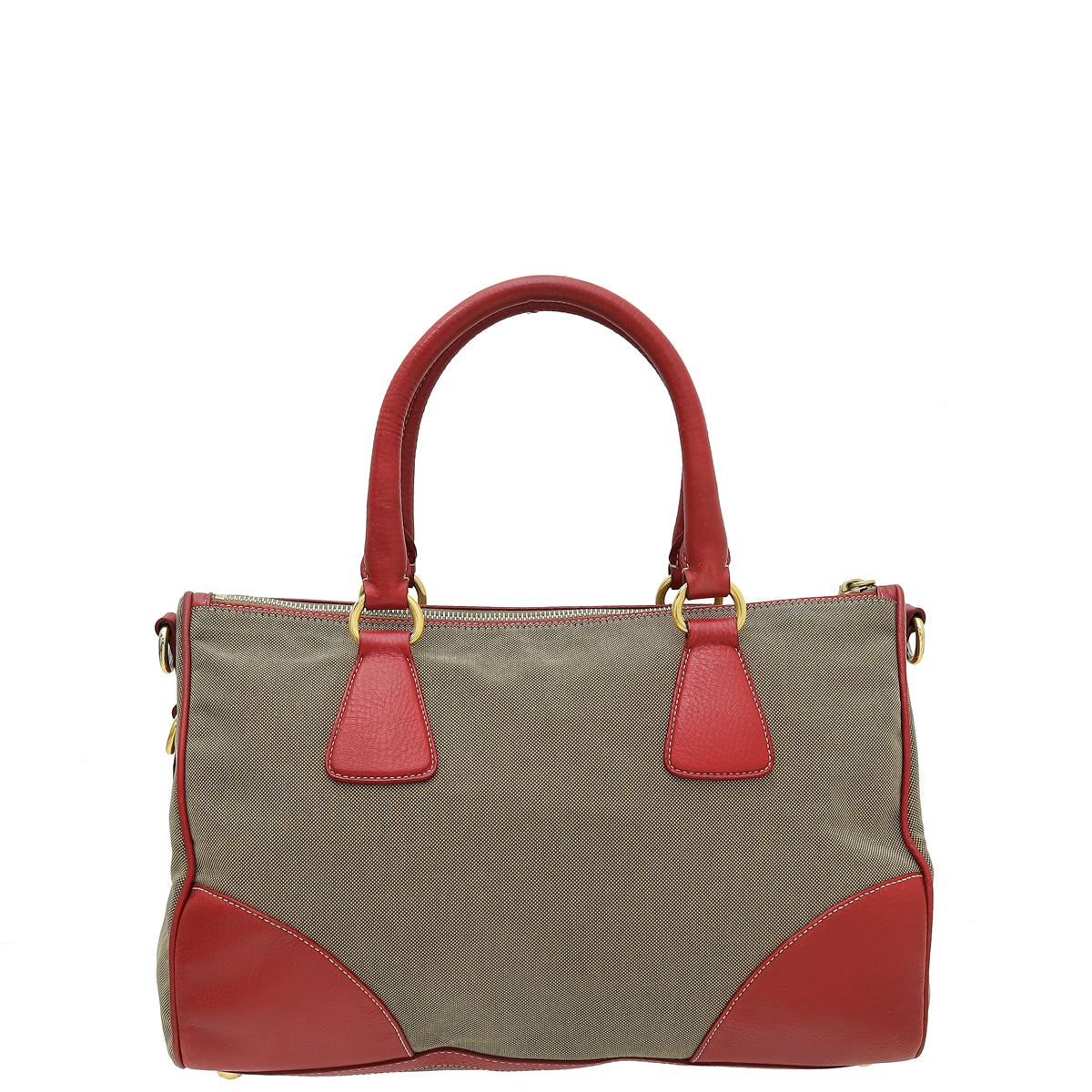 Prada Bicolor Logo Jacquard Bauletto Bag-Prada-THE CLOSET