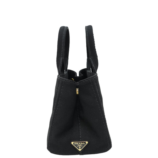 Prada Bicolor Canapa Logo Tote Bag