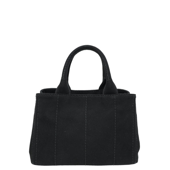 Prada Bicolor Canapa Logo Tote Bag