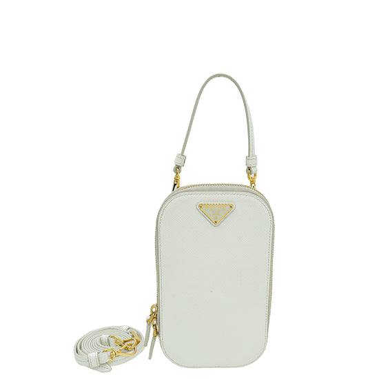 Prada Bianco Lux Phone Mini Bag