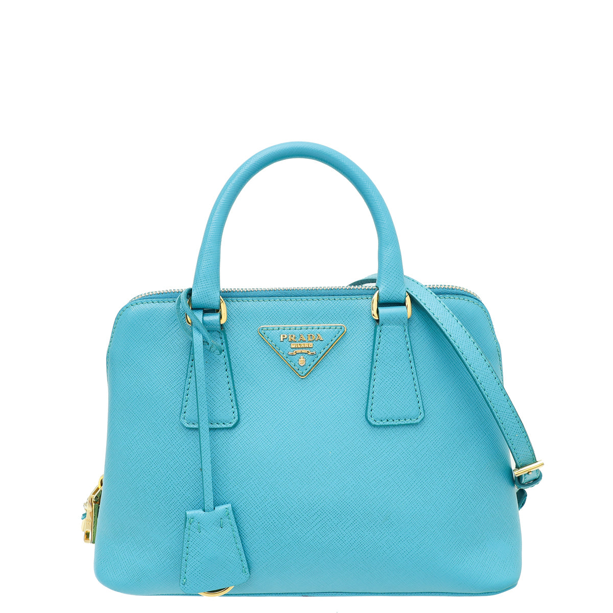 Prada Turquoise Lux Promenade Small Bag-Prada-THE CLOSET