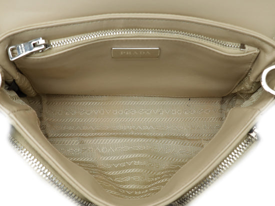 Prada Beige Pocket Nylon and Brushed Bag