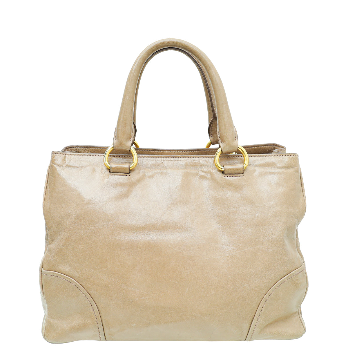 Prada Light Brown Vitello Shine Tote Bag-Prada-THE CLOSET