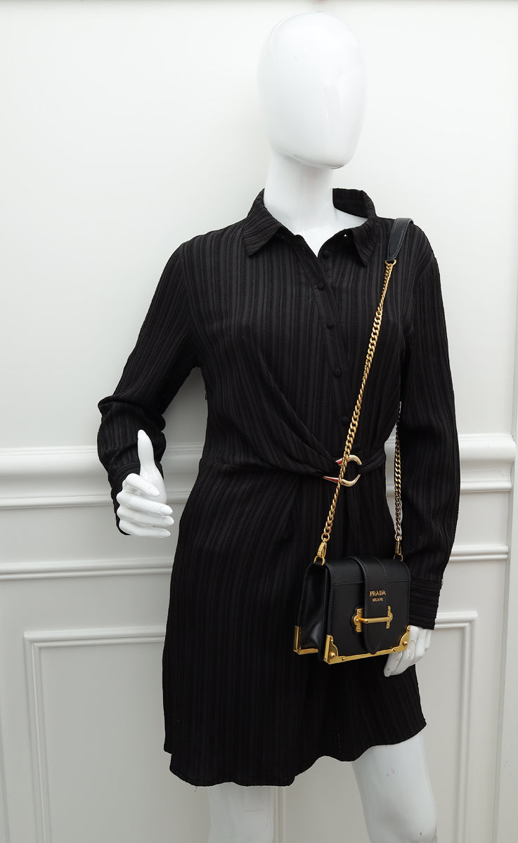 Prada Black Cahier Chain Shoulder Bag
