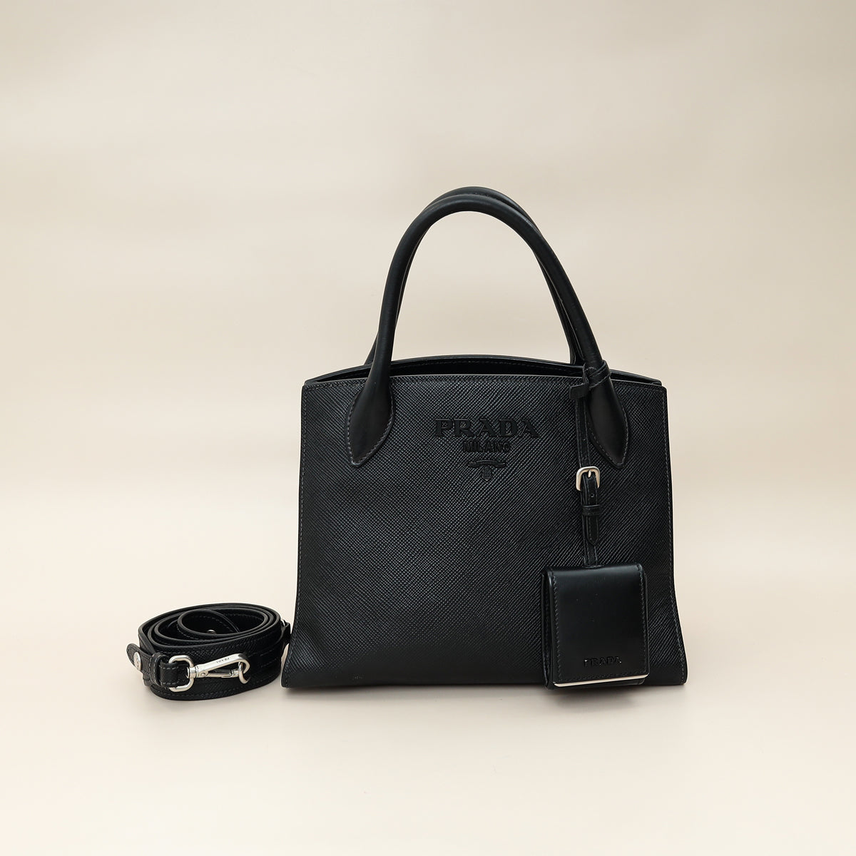 Prada Black Cuir Monochrome Small Bag-Prada-THE CLOSET