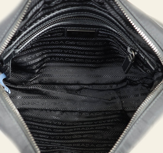 Prada Black Re-Nylon Re-Nylon and Saffiano Shoulder Bag