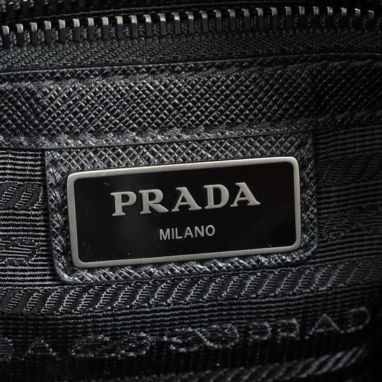 Prada Black Re-Nylon Re-Nylon and Saffiano Shoulder Bag