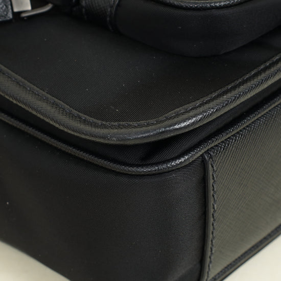 Prada Black Re-Nylon Re-Nylon and Saffiano Shoulder Bag