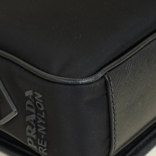 Prada Black Re-Nylon Re-Nylon and Saffiano Shoulder Bag