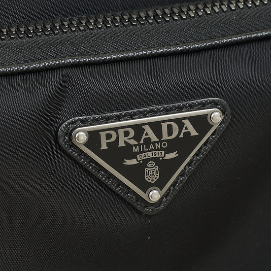 Prada Black Re-Nylon Re-Nylon and Saffiano Shoulder Bag