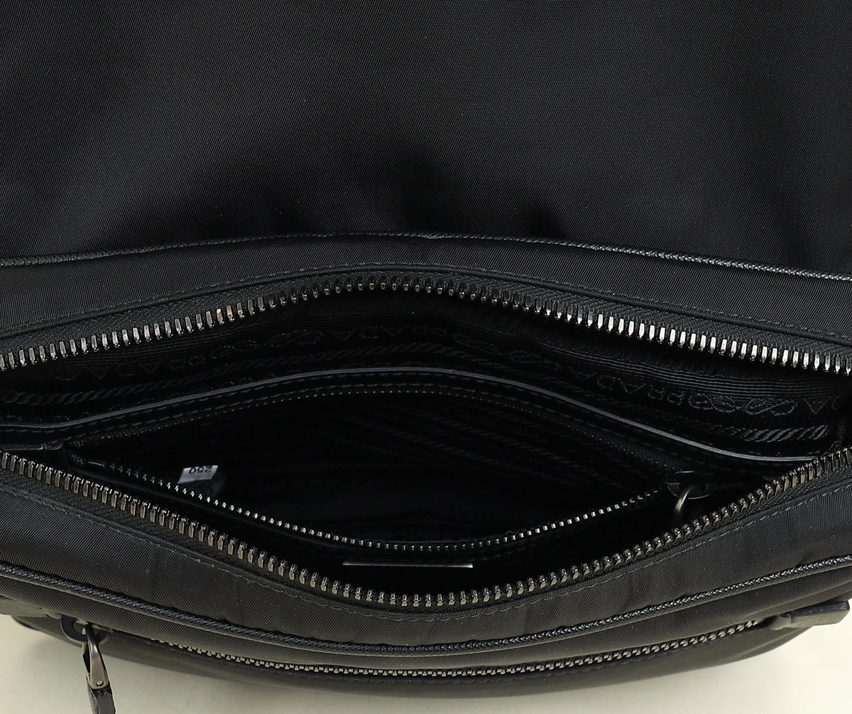 Prada Black Re-Nylon Re-Nylon and Saffiano Shoulder Bag