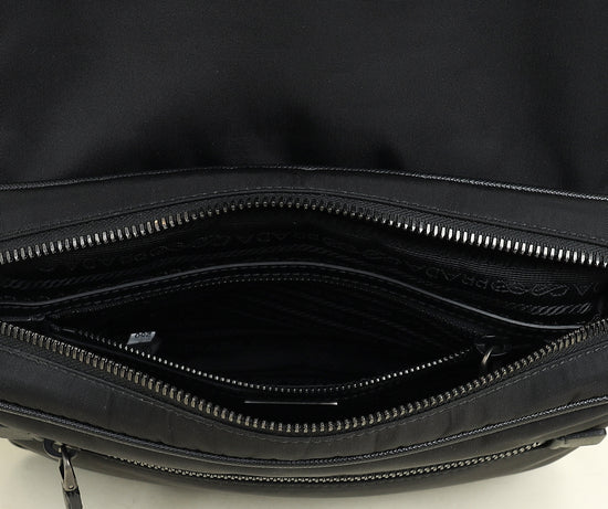 Prada Black Re-Nylon Re-Nylon and Saffiano Shoulder Bag