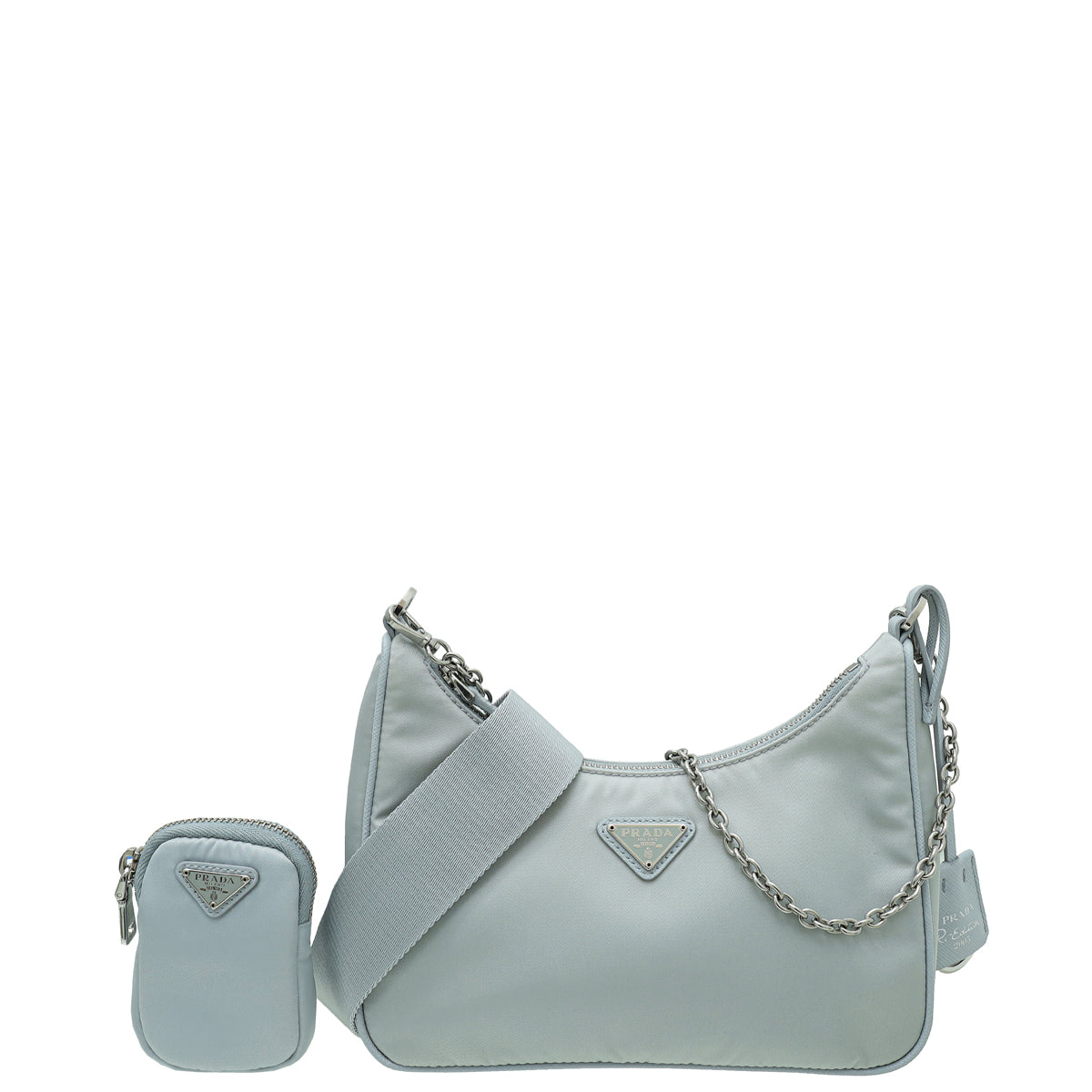Re Edition 2005 Saffiano Leather Prada Purse Grey Prada Light Grey