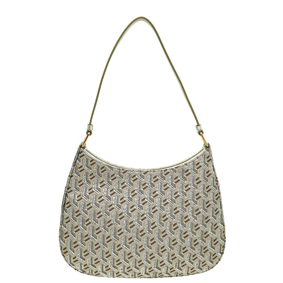 Prada Cleo Metallic Bicolor Fabric Shoulder Bag